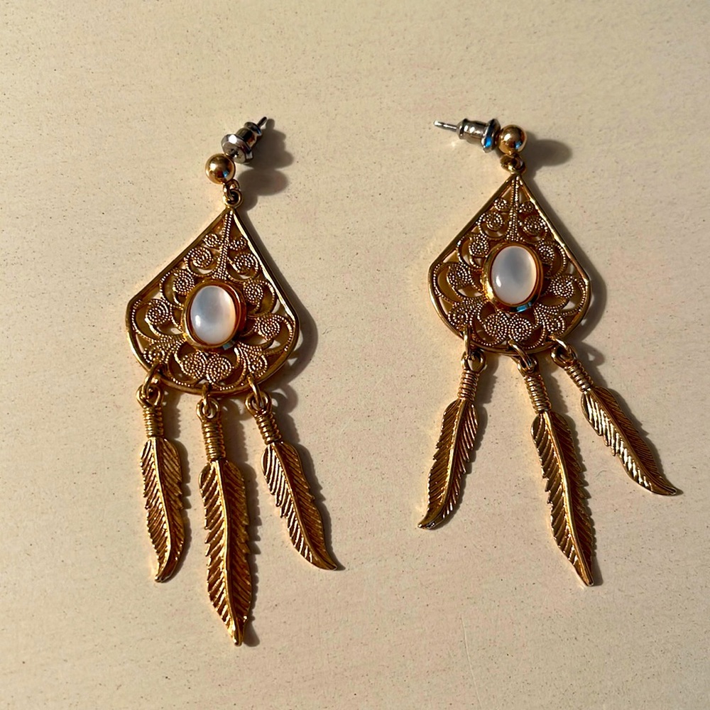 Vintage Gold Statement Earrings